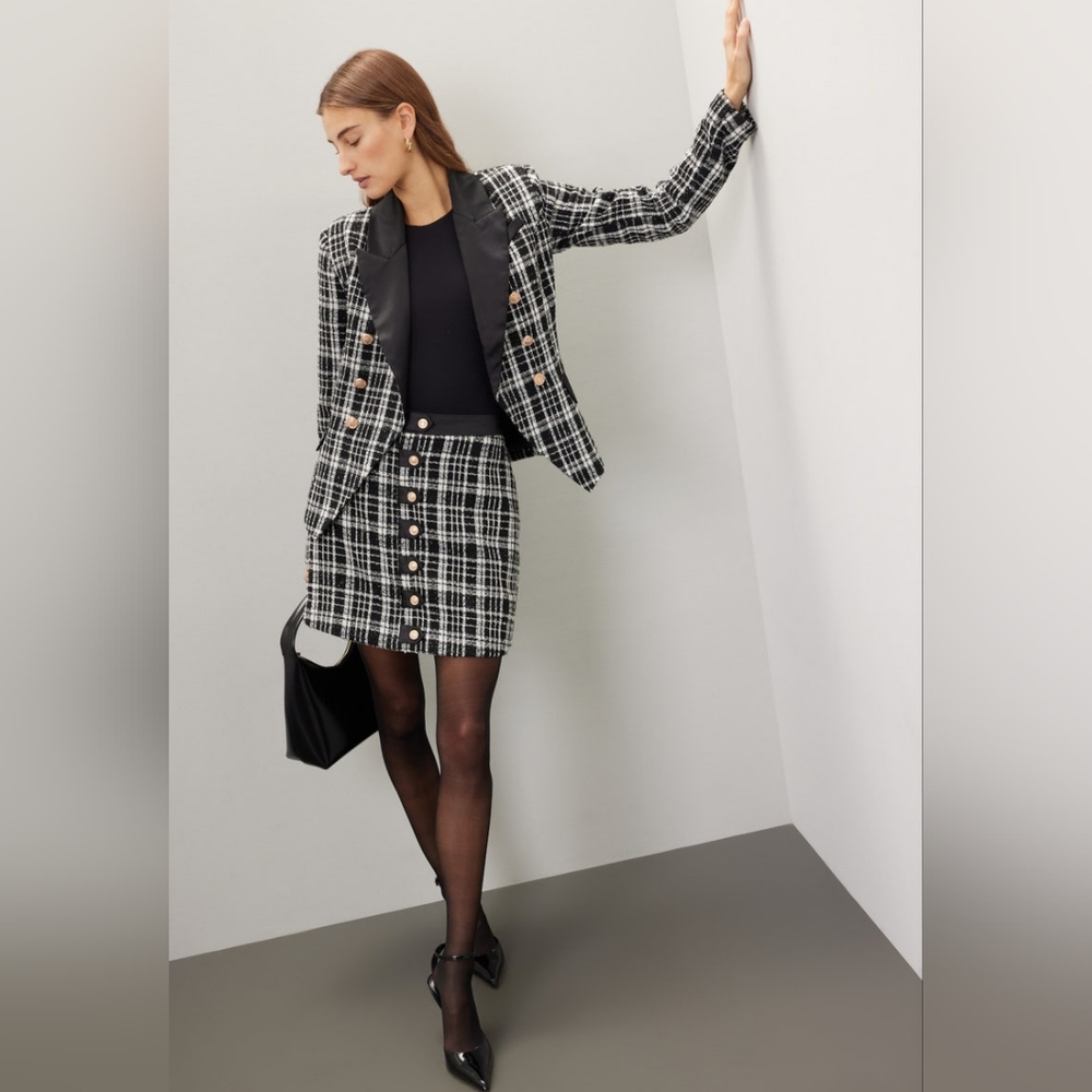 RACHEL PARCELL $178 DOUBLE BREASTED SATIM LAPEL BLAZER - Picture 4 of 6